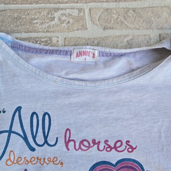 Annie's Equestrienne "All Horses " Graphic T-Shirt EUC. Size 8 - Picture 3 of 8